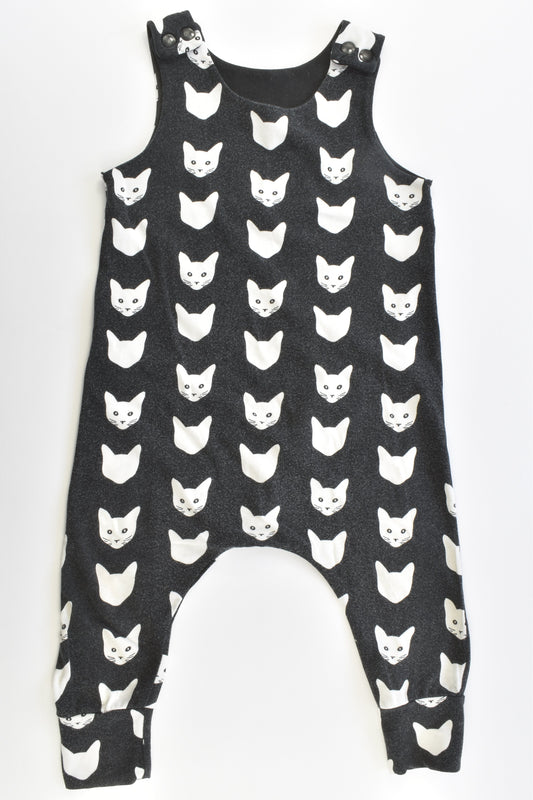 Handmade Size 0 Cats Cotton Overalls