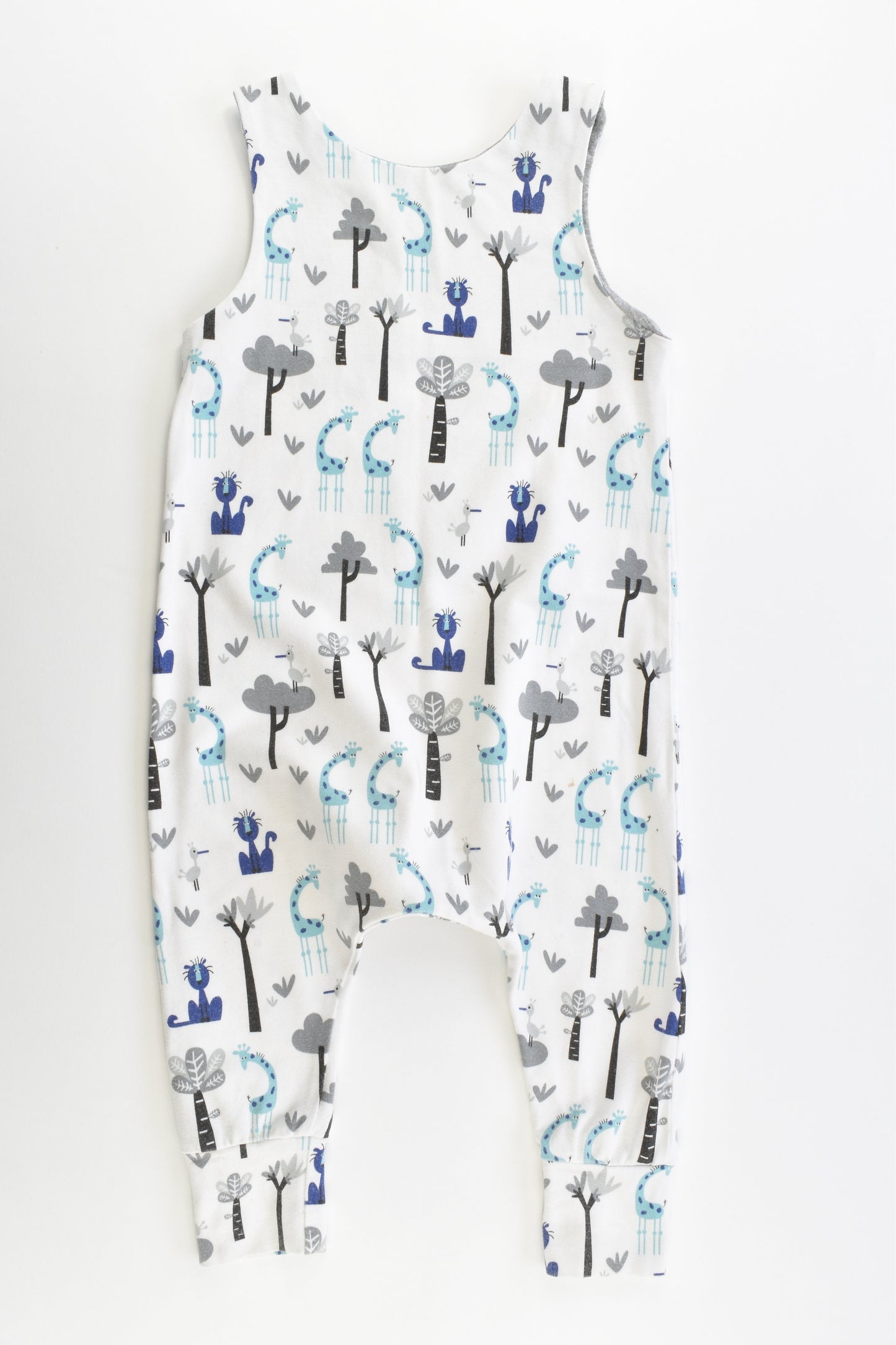 Handmade Size 0 Lions and Giraffes Cotton Overalls