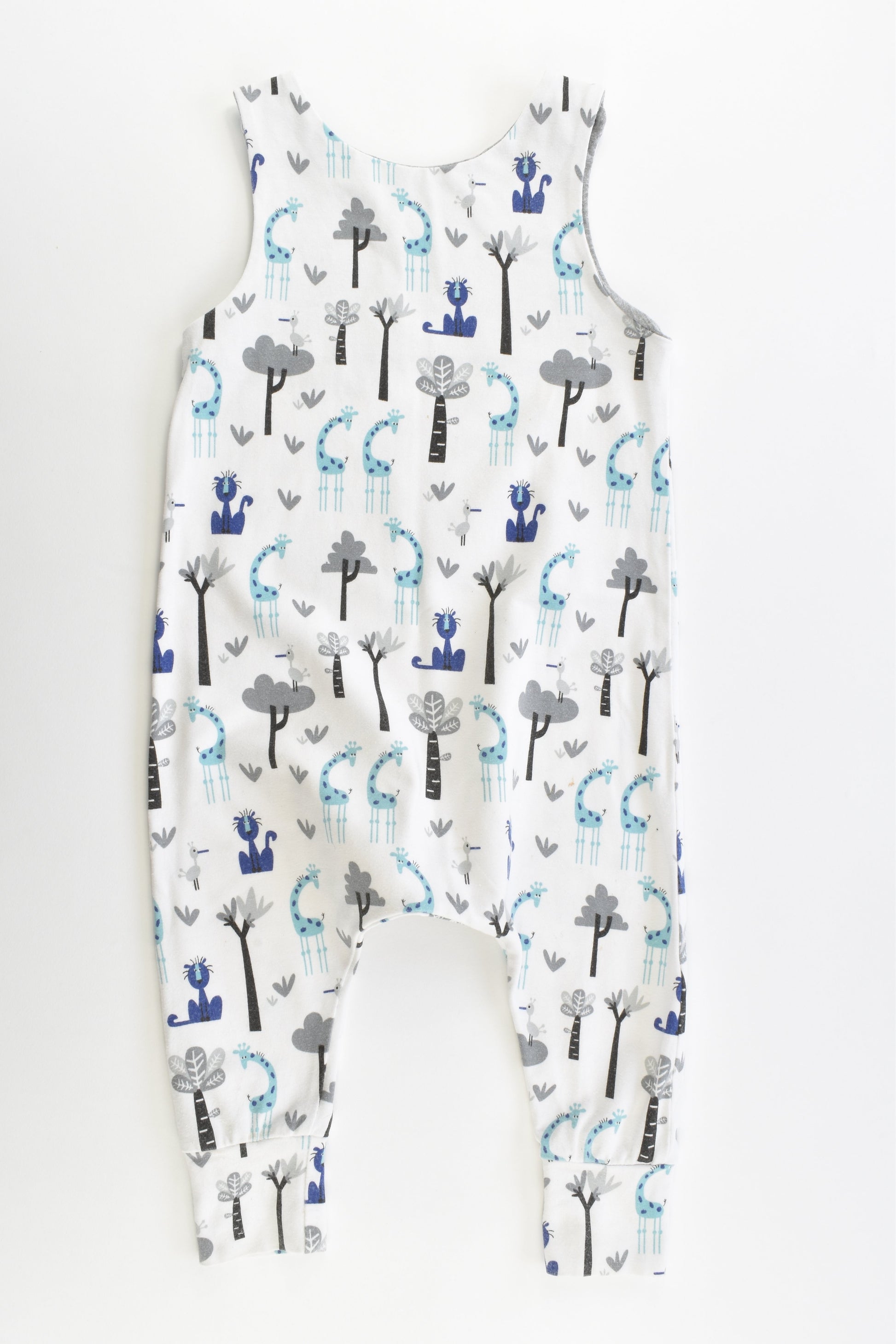 Handmade Size 0 Lions and Giraffes Cotton Overalls