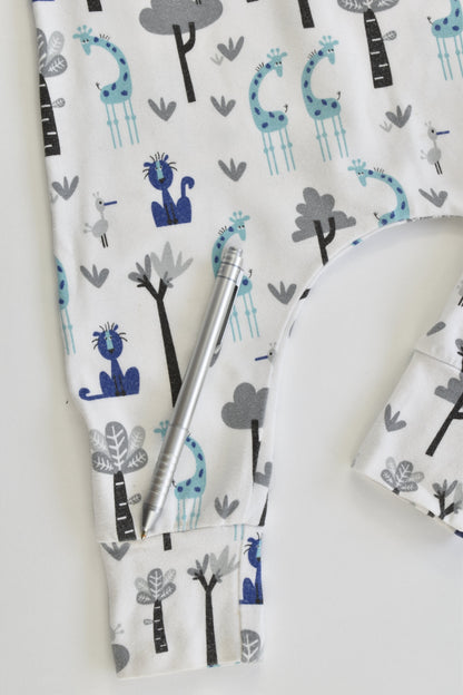 Handmade Size 0 Lions and Giraffes Cotton Overalls