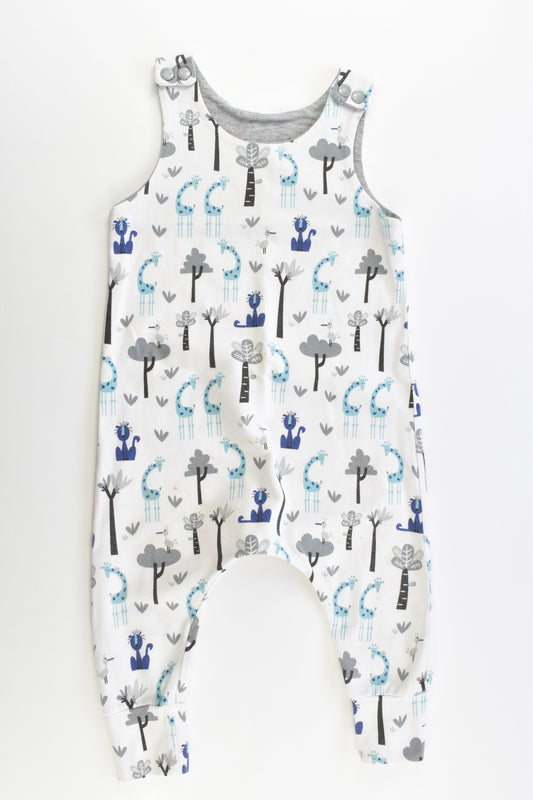 Handmade Size 0 Lions and Giraffes Cotton Overalls
