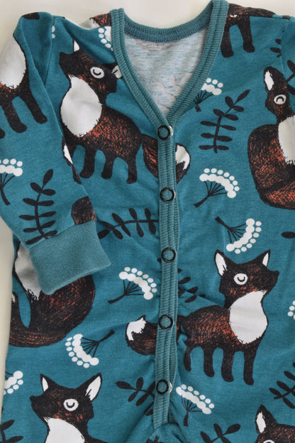 Handmade Size 000 (50/56 cm) Foxes Romper