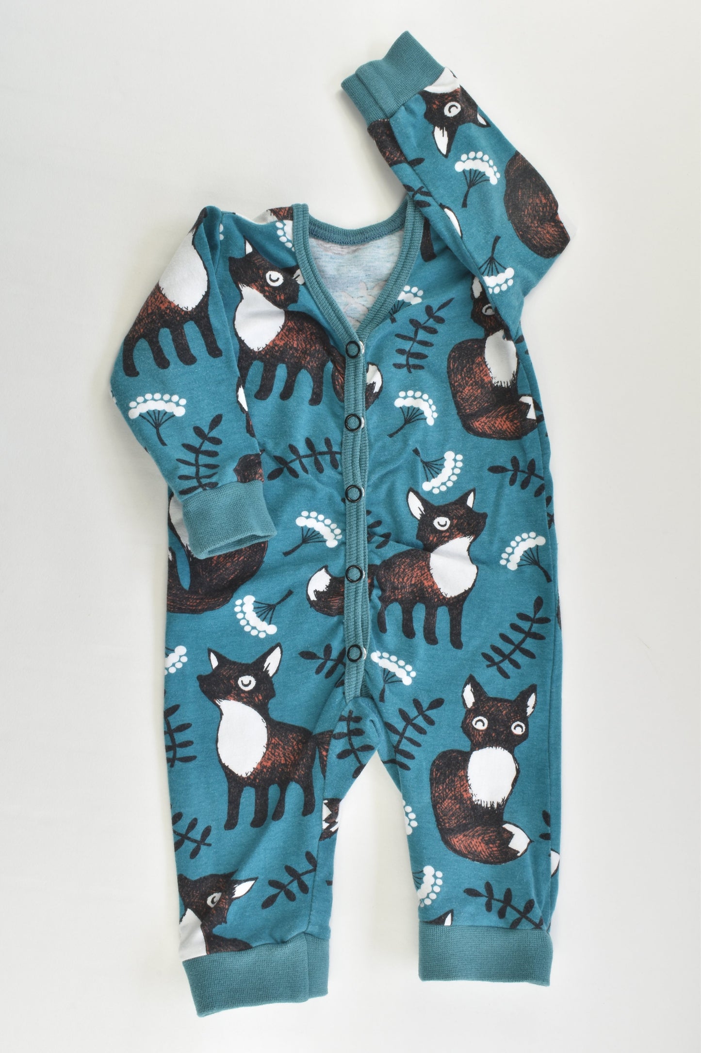 Handmade Size 000 (50/56 cm) Foxes Romper