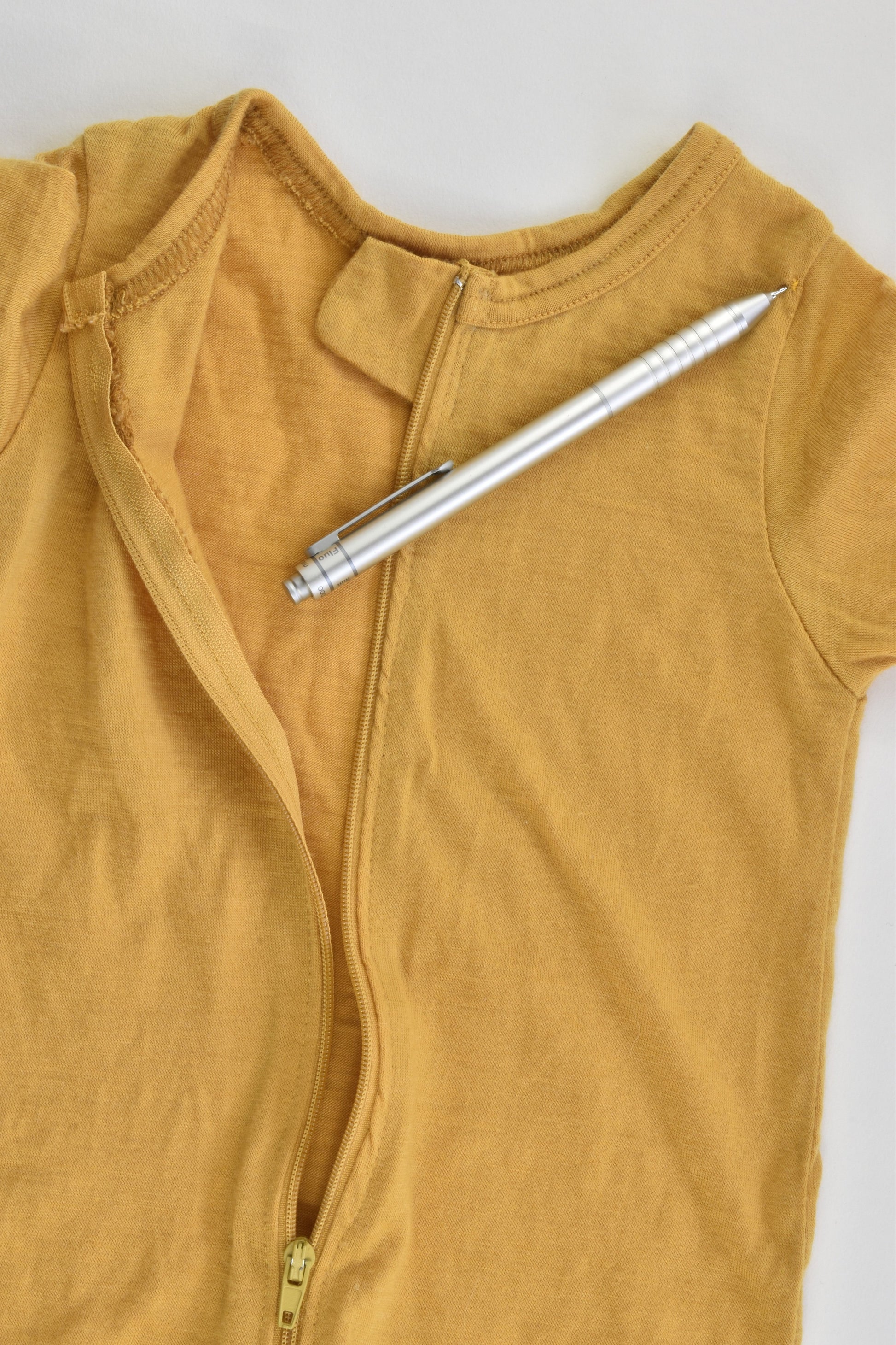 Handmade Size 000 (56 cm) Mustard Merino Romper
