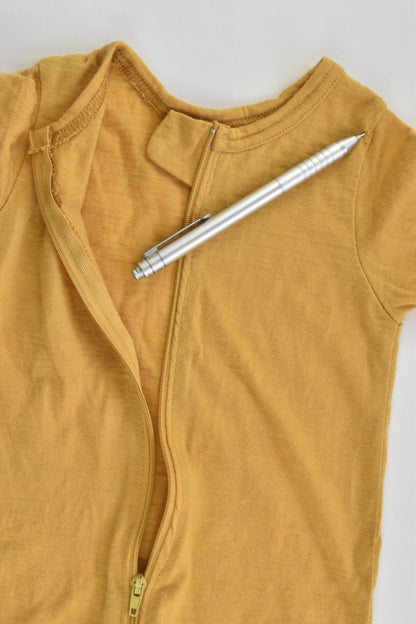 Handmade Size 000 (56 cm) Mustard Merino Romper