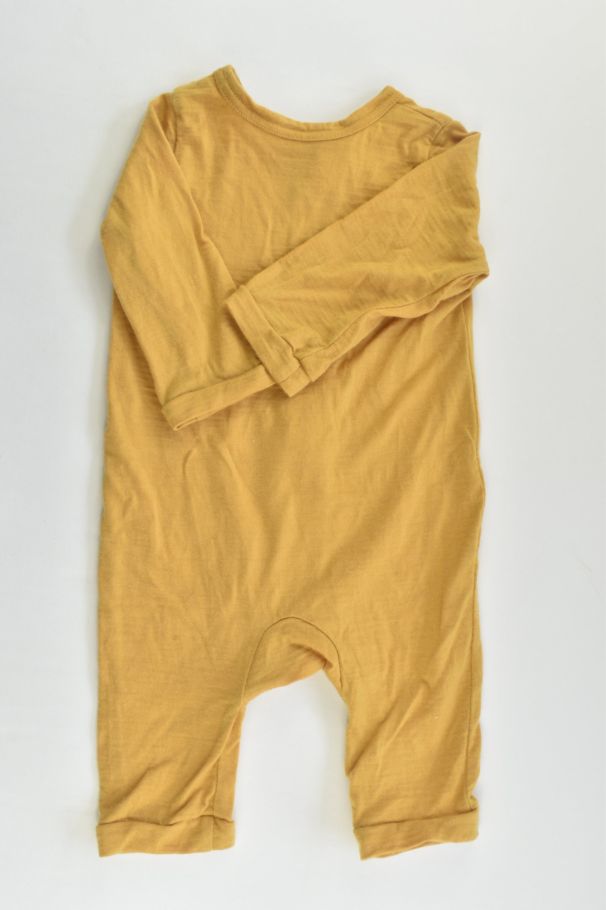 Handmade Size 000 (56 cm) Mustard Merino Romper