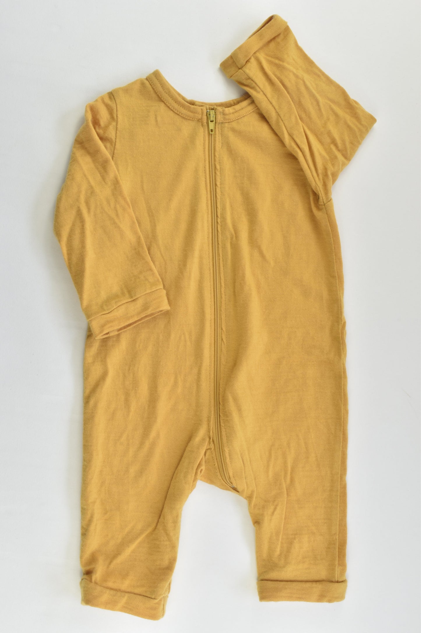 Handmade Size 000 (56 cm) Mustard Merino Romper