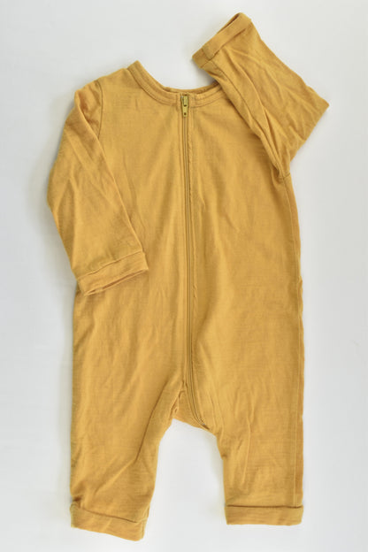 Handmade Size 000 (56 cm) Mustard Merino Romper