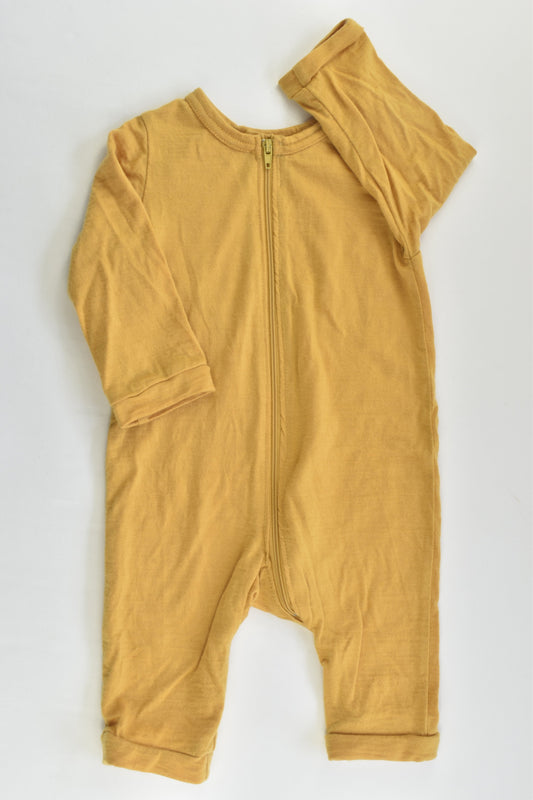 Handmade Size 000 (56 cm) Mustard Merino Romper