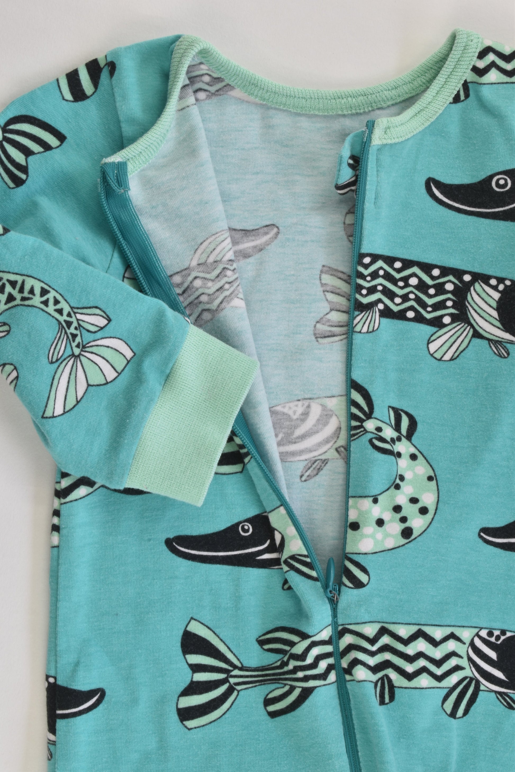 Handmade Size 000 (56 cm) Northern Pike Romper