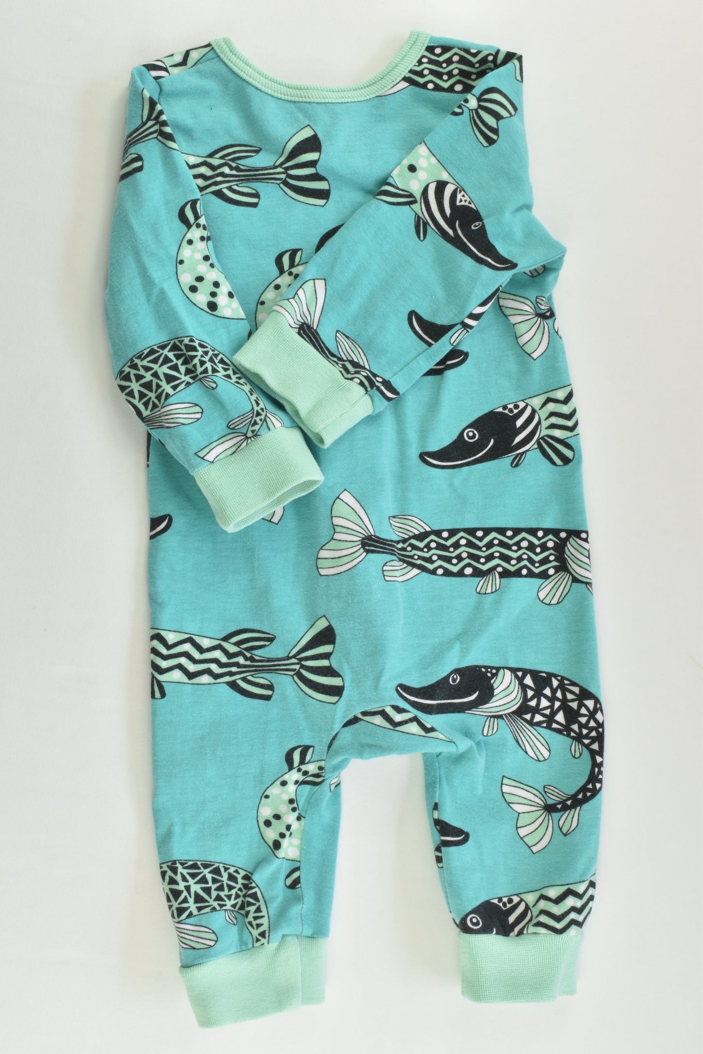 Handmade Size 000 (56 cm) Northern Pike Romper