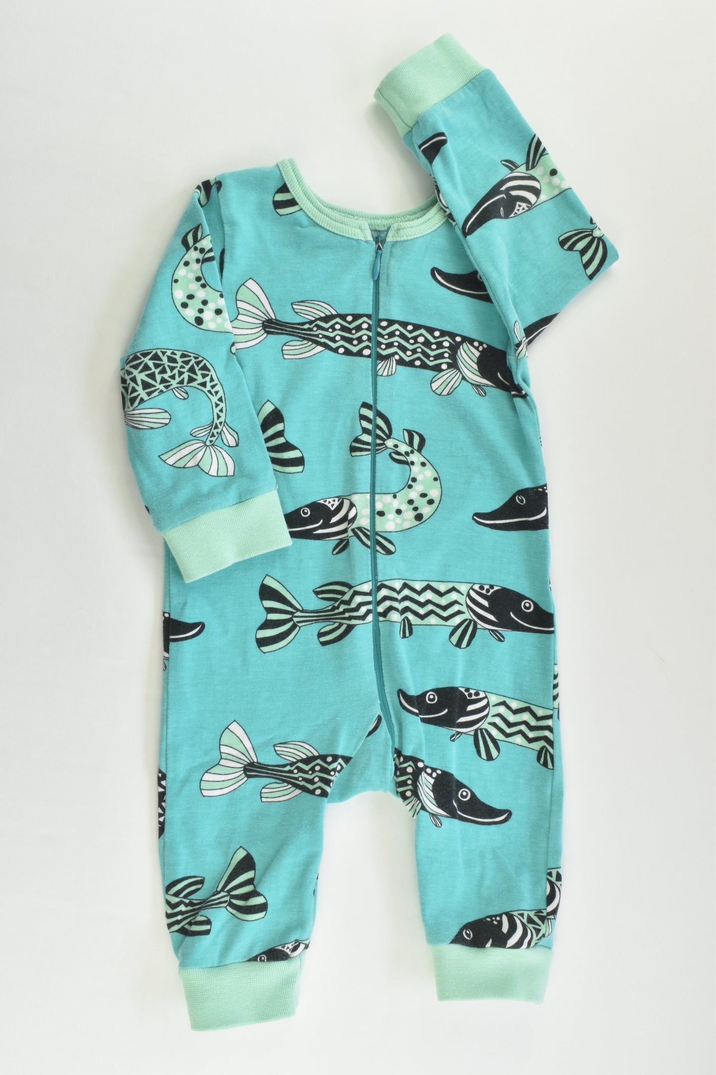 Handmade Size 000 (56 cm) Northern Pike Romper
