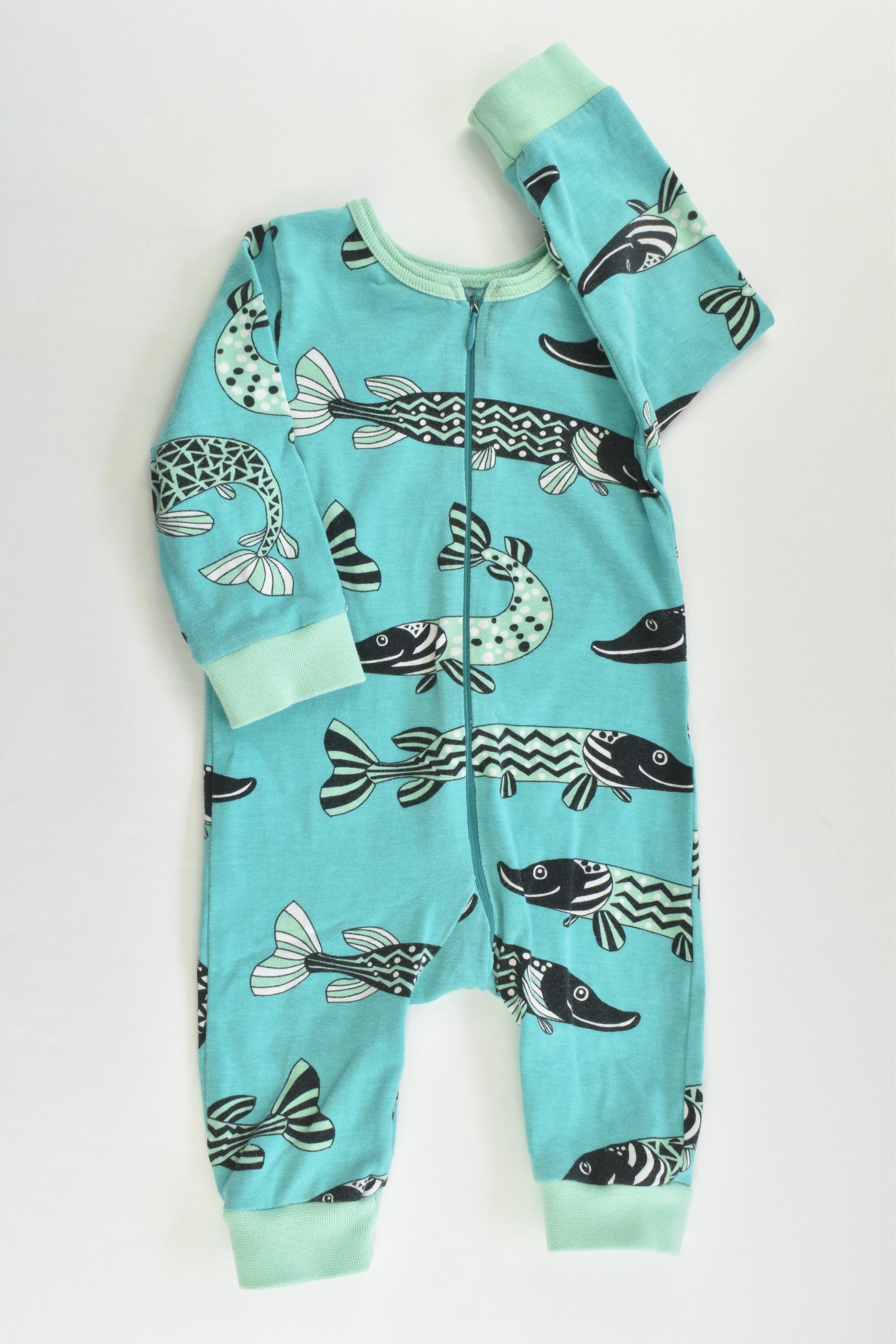 Handmade Size 000 (56 cm) Northern Pike Romper