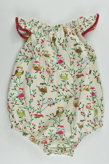 Handmade Size 1 Owls Playsuit