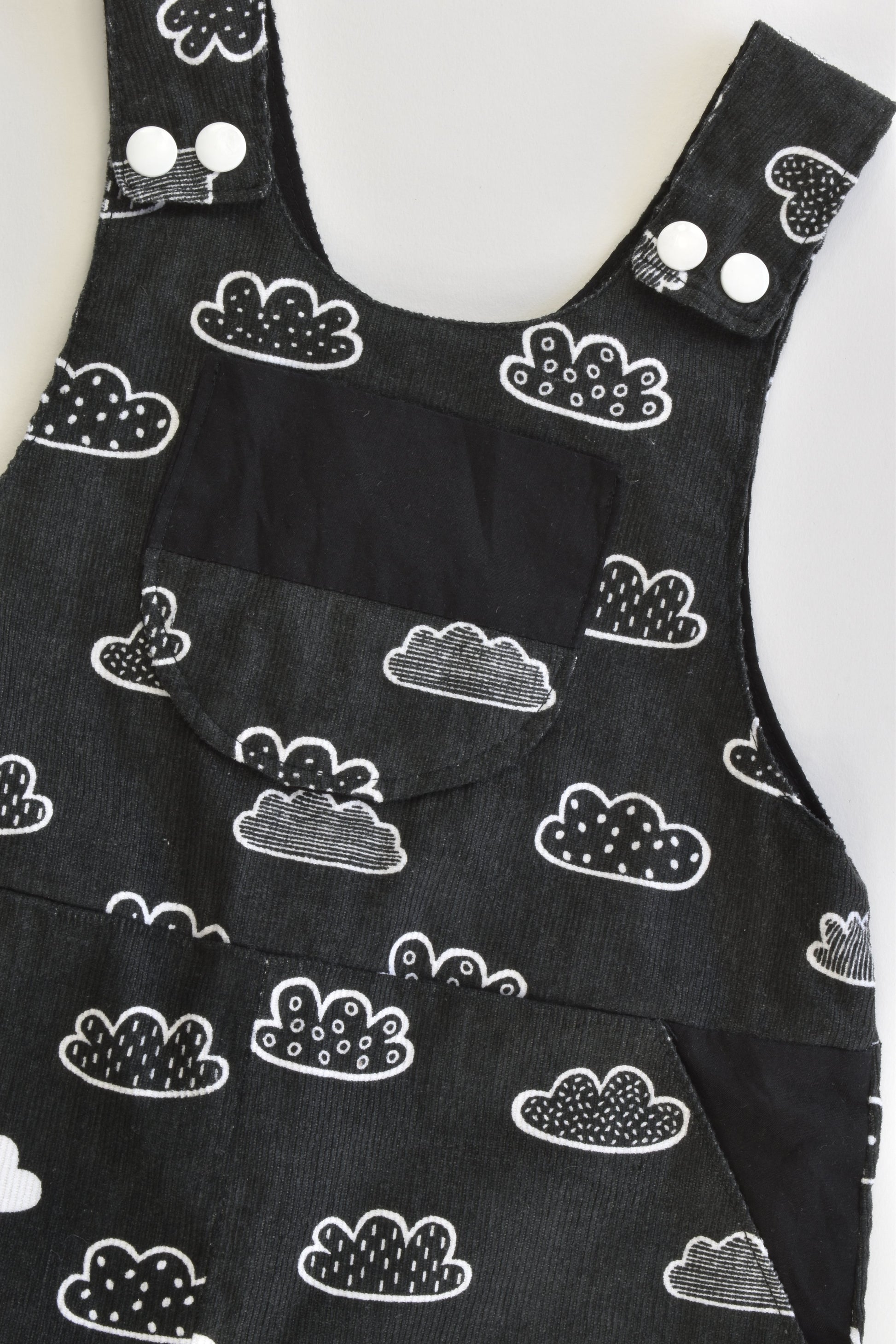 Handmade Size 2 Clouds Lined Soft Cord Overalls