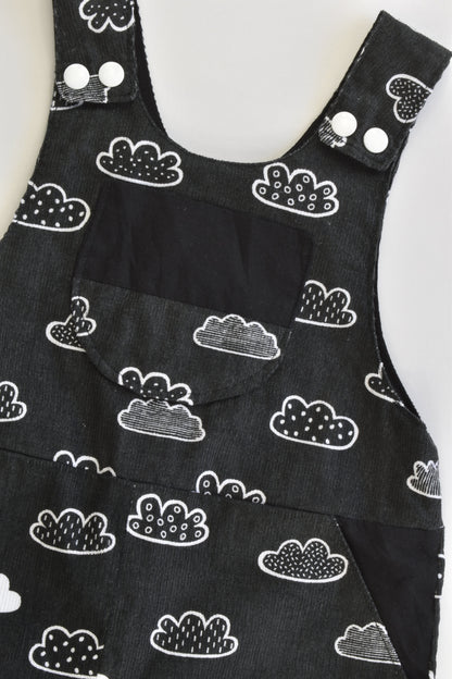 Handmade Size 2 Clouds Lined Soft Cord Overalls
