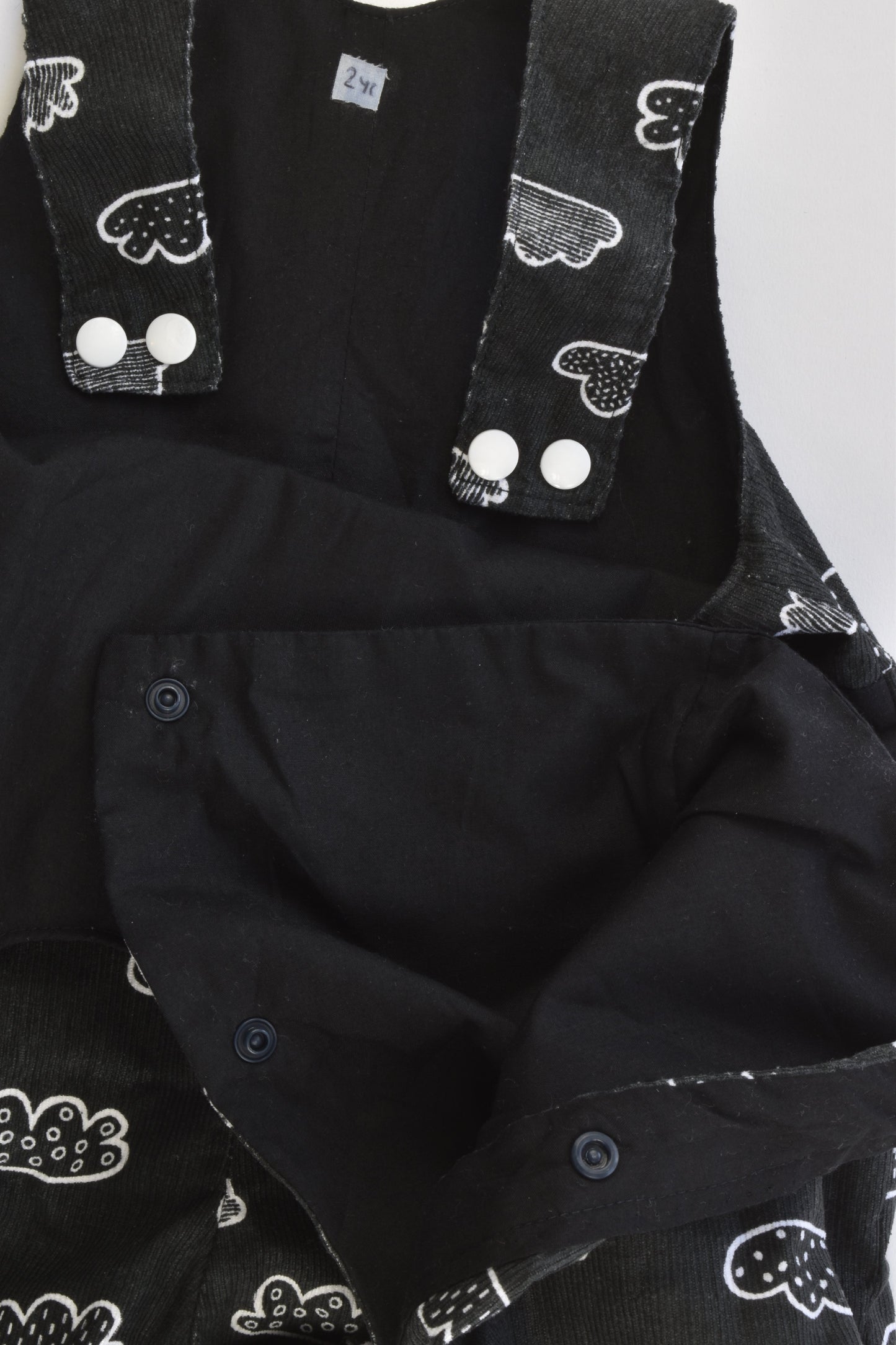 Handmade Size 2 Clouds Lined Soft Cord Overalls