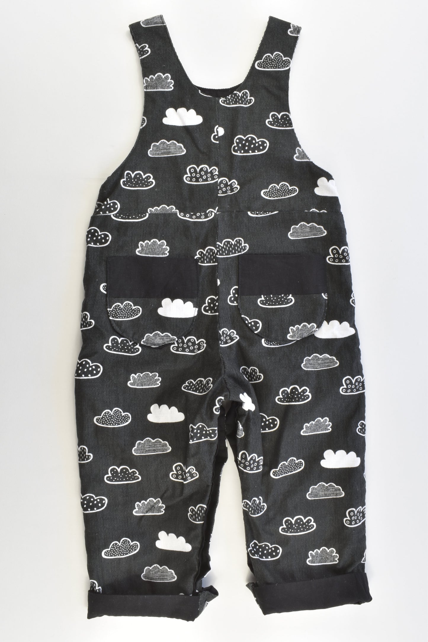 Handmade Size 2 Clouds Lined Soft Cord Overalls