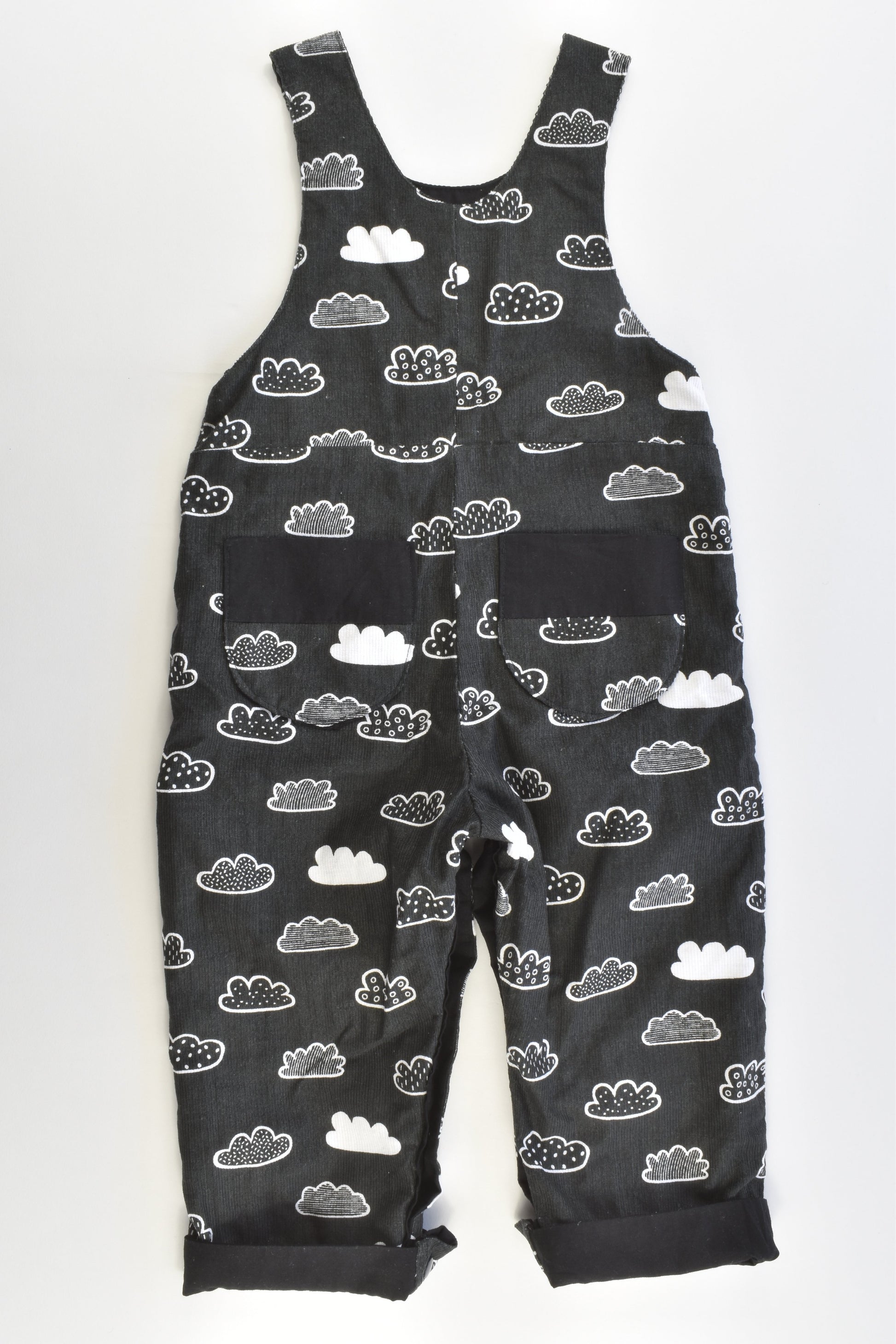 Handmade Size 2 Clouds Lined Soft Cord Overalls