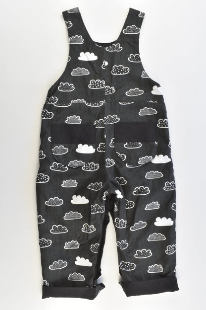 Handmade Size 2 Clouds Lined Soft Cord Overalls