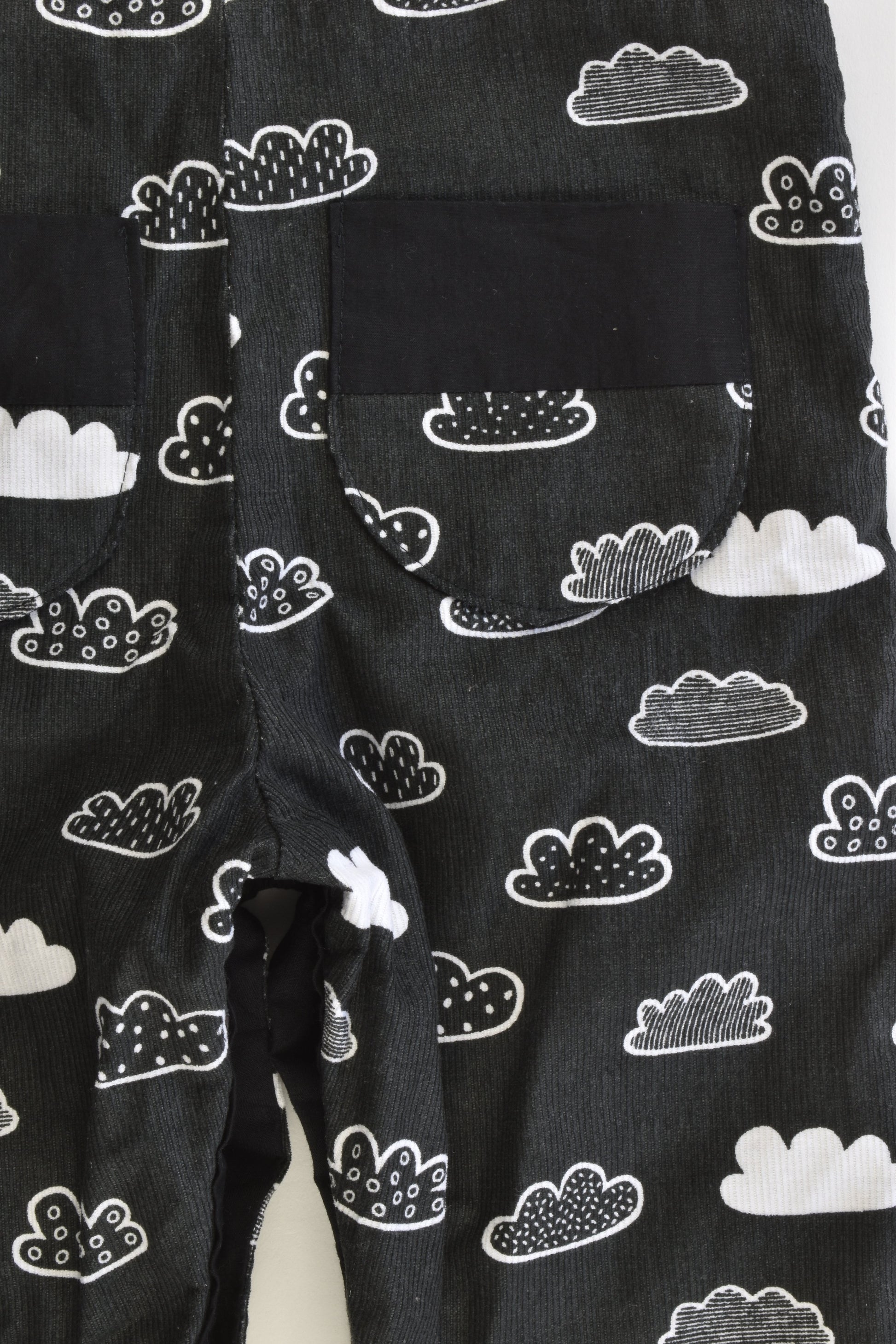 Handmade Size 2 Clouds Lined Soft Cord Overalls