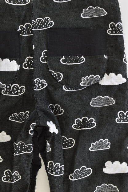 Handmade Size 2 Clouds Lined Soft Cord Overalls