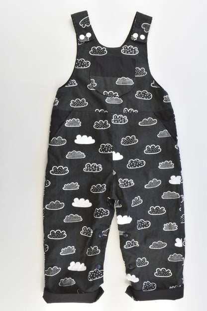 Handmade Size 2 Clouds Lined Soft Cord Overalls