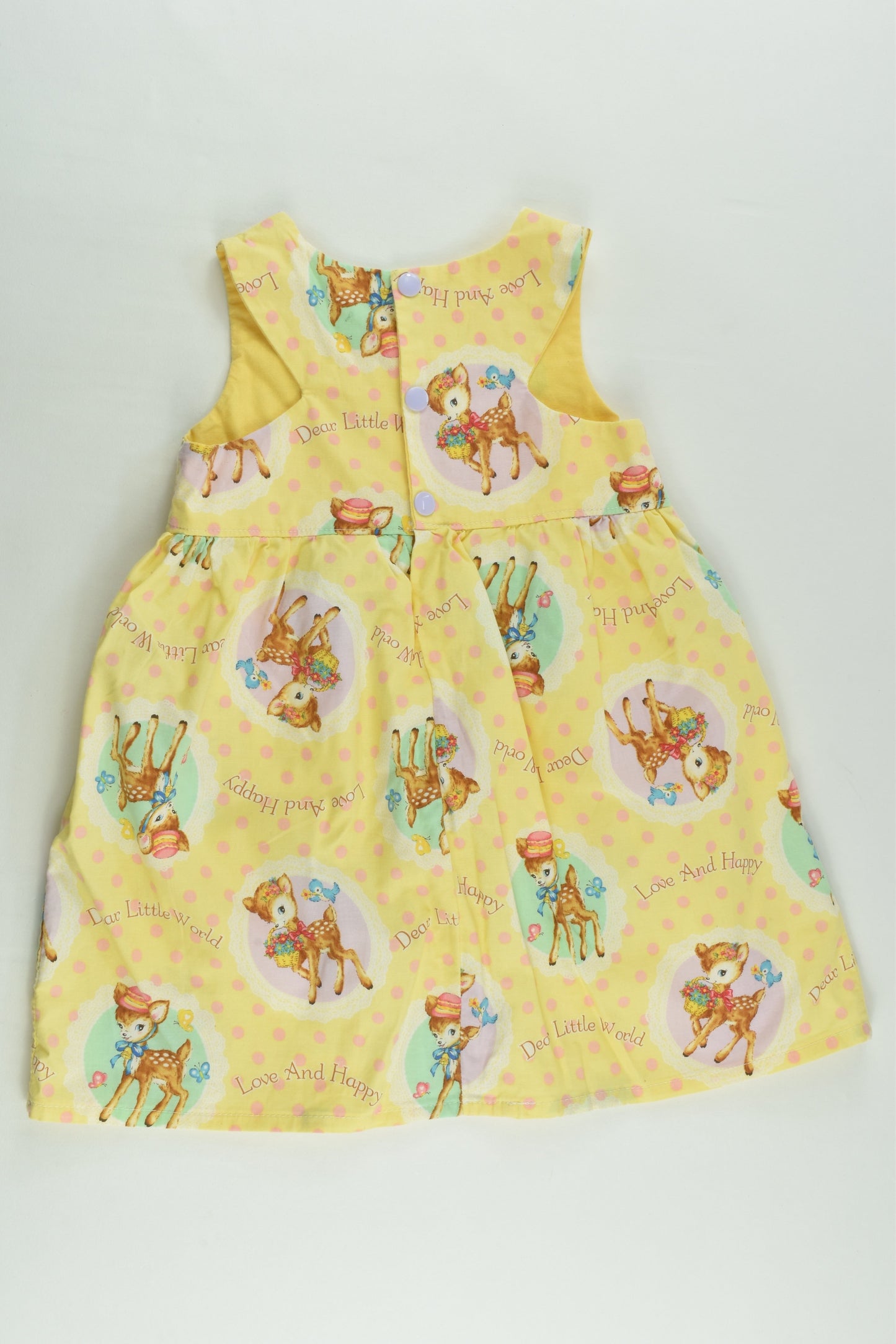 Handmade Size 2 'Dear Little World' Dress