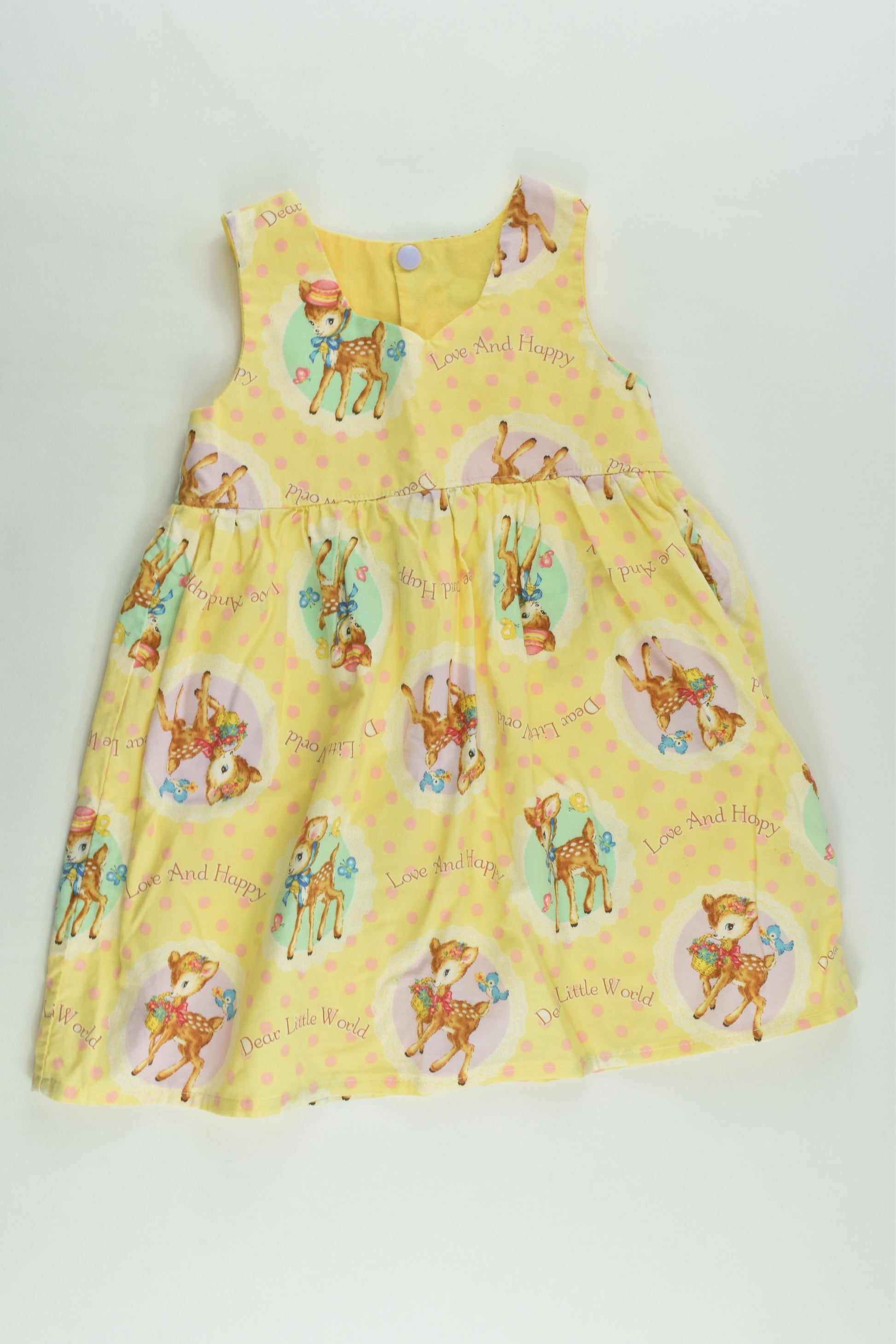 Handmade Size 2 'Dear Little World' Dress