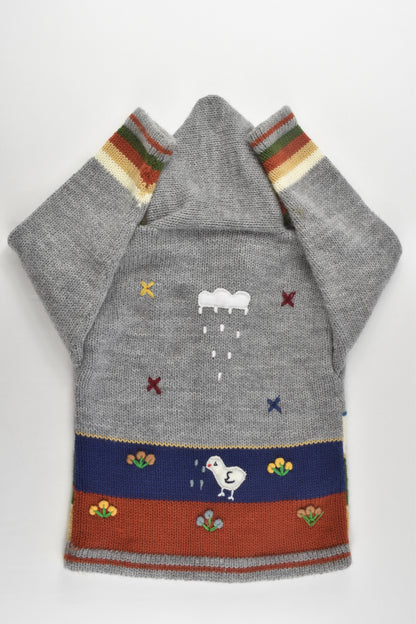 Handmade Size 4 Peruvian Style Knitted Hooded Jumper