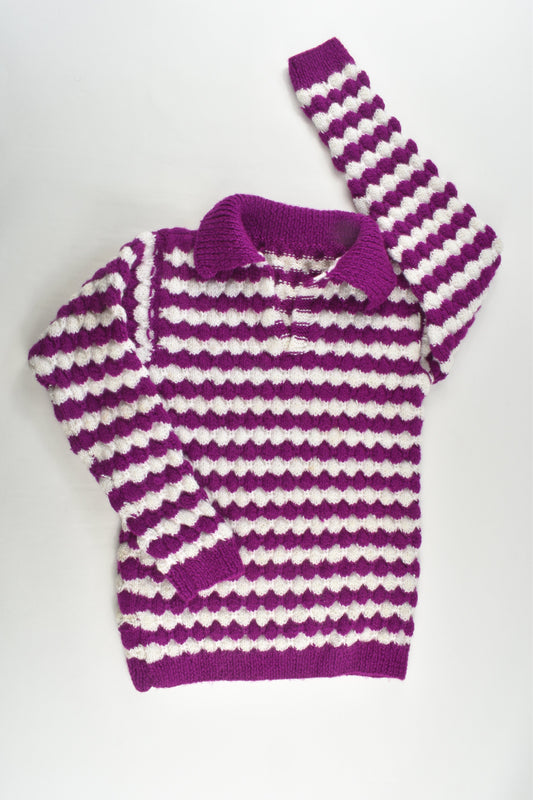 Handmade Size 8 Thick and Warm Knitted Jumper