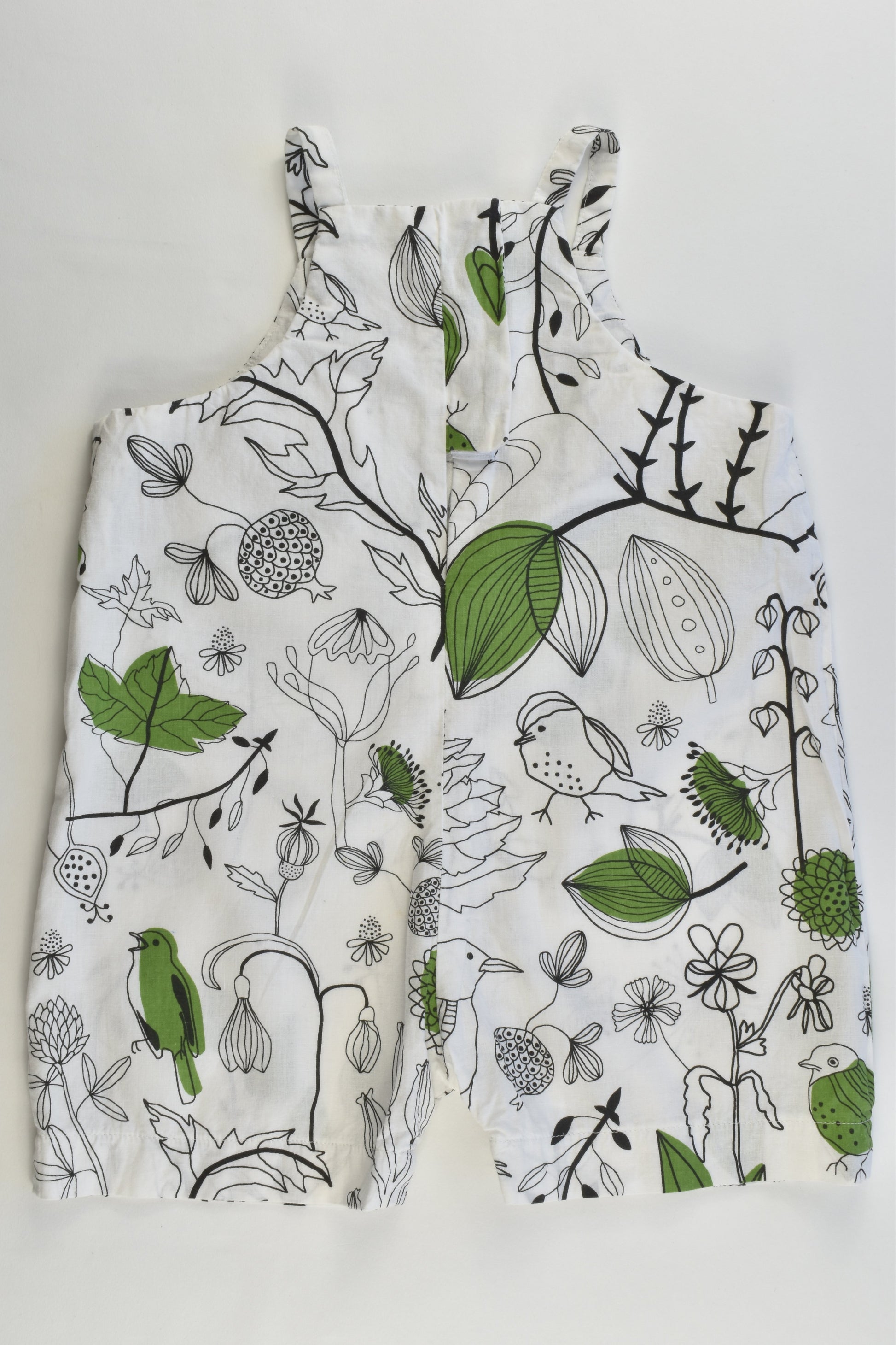 Handmade Size approx 0-1 Birds and Plants Short Overalls
