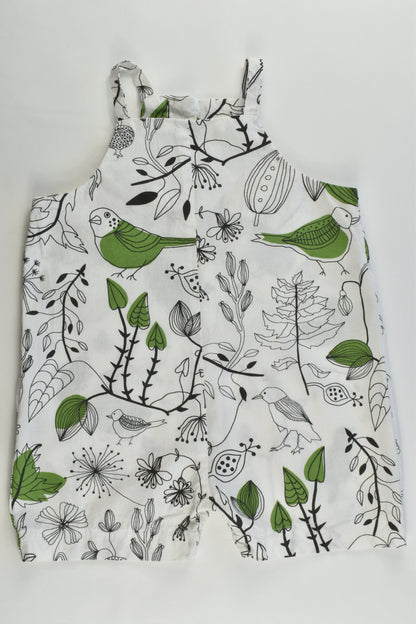 Handmade Size approx 0-1 Birds and Plants Short Overalls