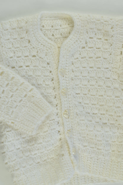 Handmade Size approx 0-1 Knitted Cardigan with Love Heart Buttons