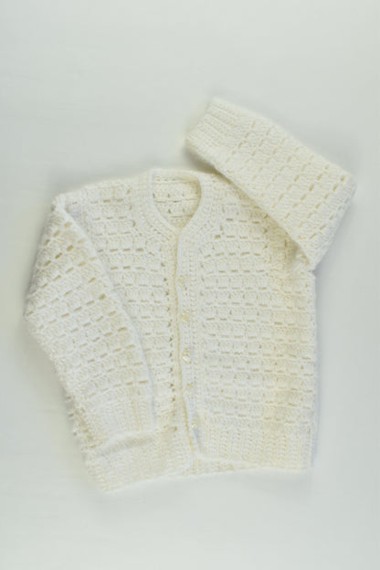 Handmade Size approx 0-1 Knitted Cardigan with Love Heart Buttons