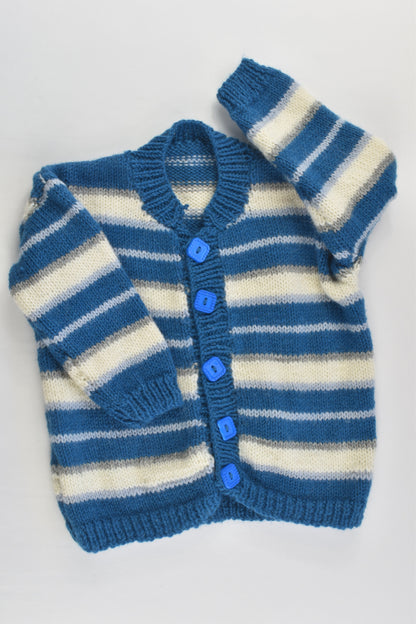 Handmade Size approx 0-1 Striped Warm Woolly Cardigan