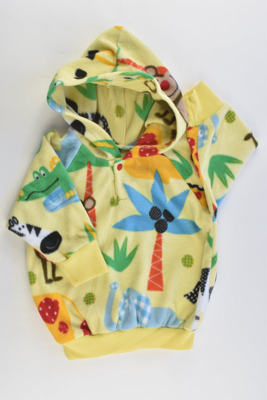 Handmade Size approx 0 Animals and Trees Hooded Fleece Jumper