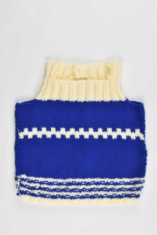 Handmade Size approx 0 Knitted Wool (?) Vest