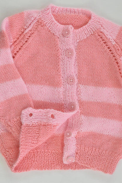 Handmade Size approx 0 Striped Pink Mix Cardigan
