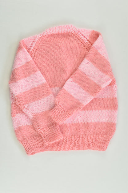 Handmade Size approx 0 Striped Pink Mix Cardigan