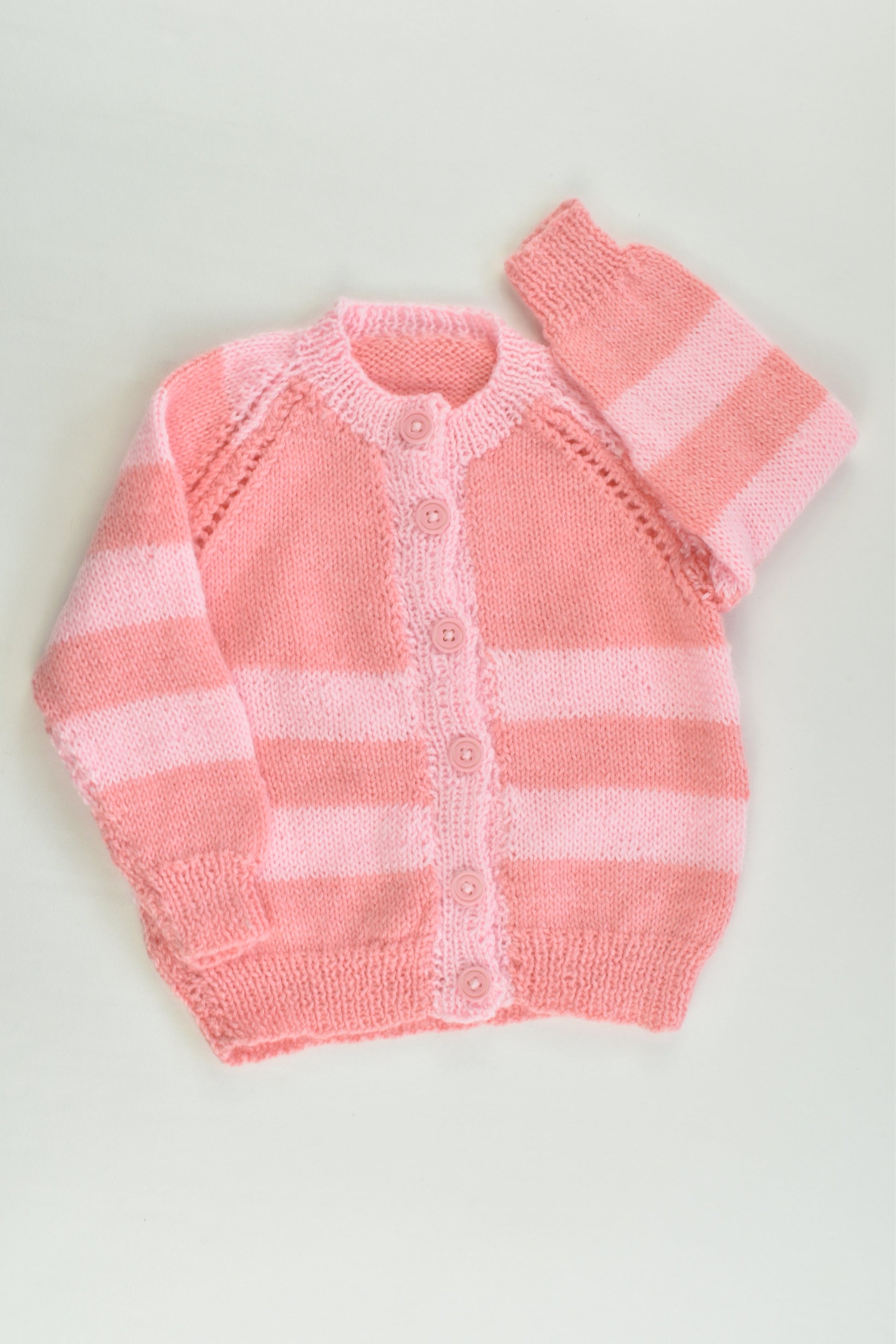 Handmade Size approx 0 Striped Pink Mix Cardigan