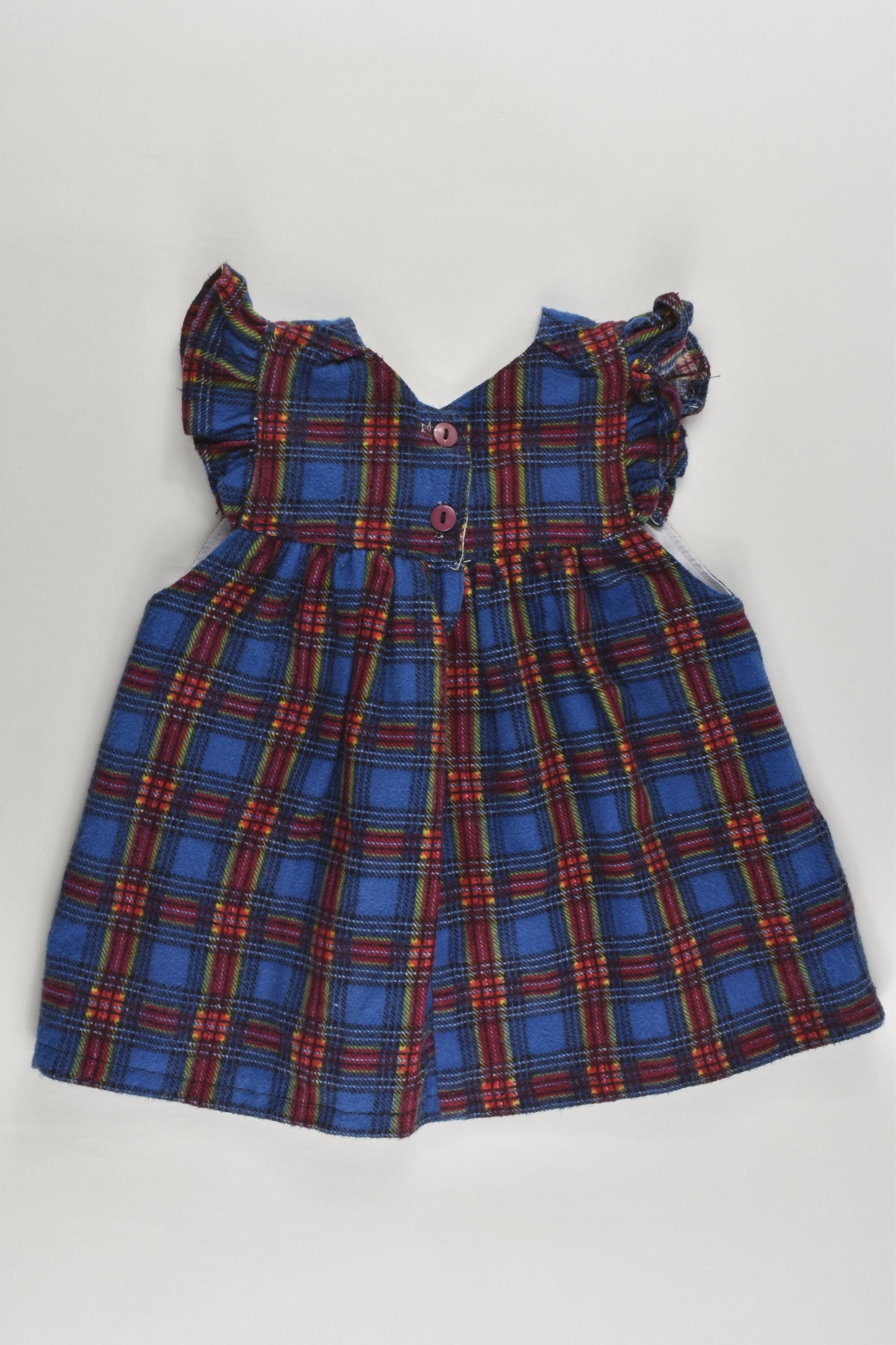 Handmade Size approx 000 Lined Checked Flannelette Dress