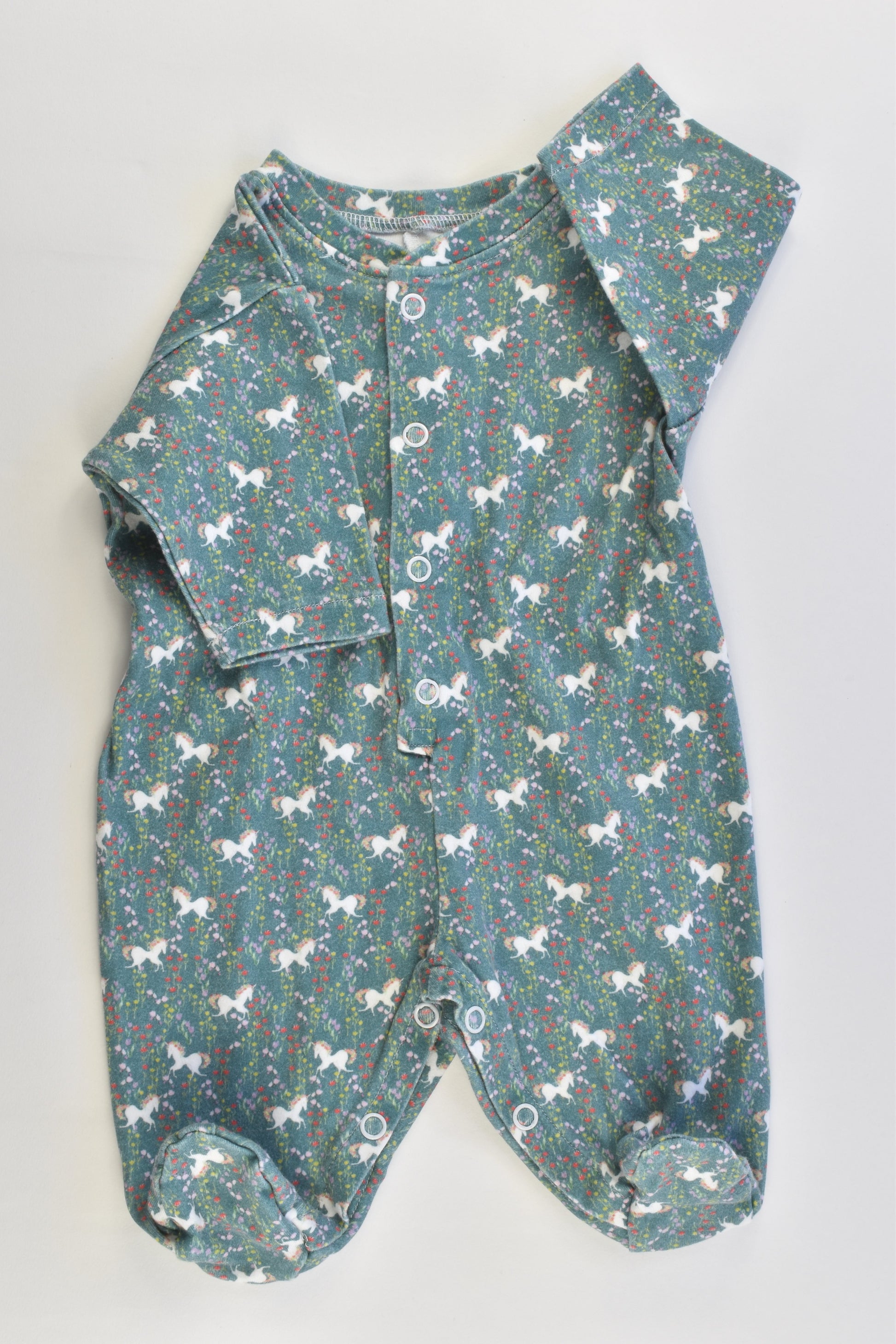 Handmade Size approx 0000 Unicorns Footed Romper