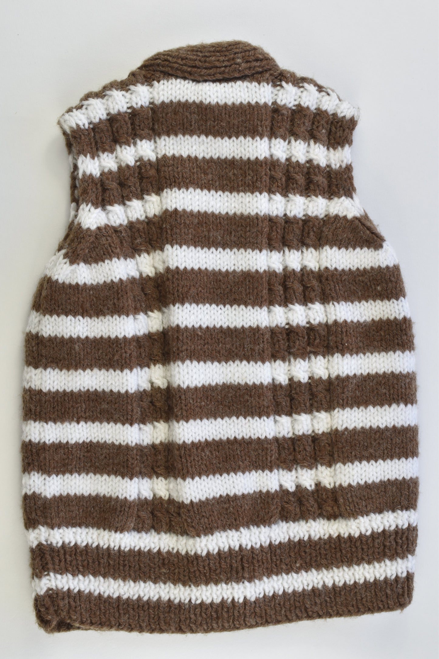 Handmade Size approx 1-2 Knitted Vest with Teddy Buttons