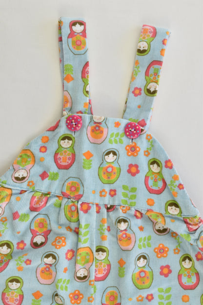 Handmade Size approx 1-2 Matryoshka Cord Overalls
