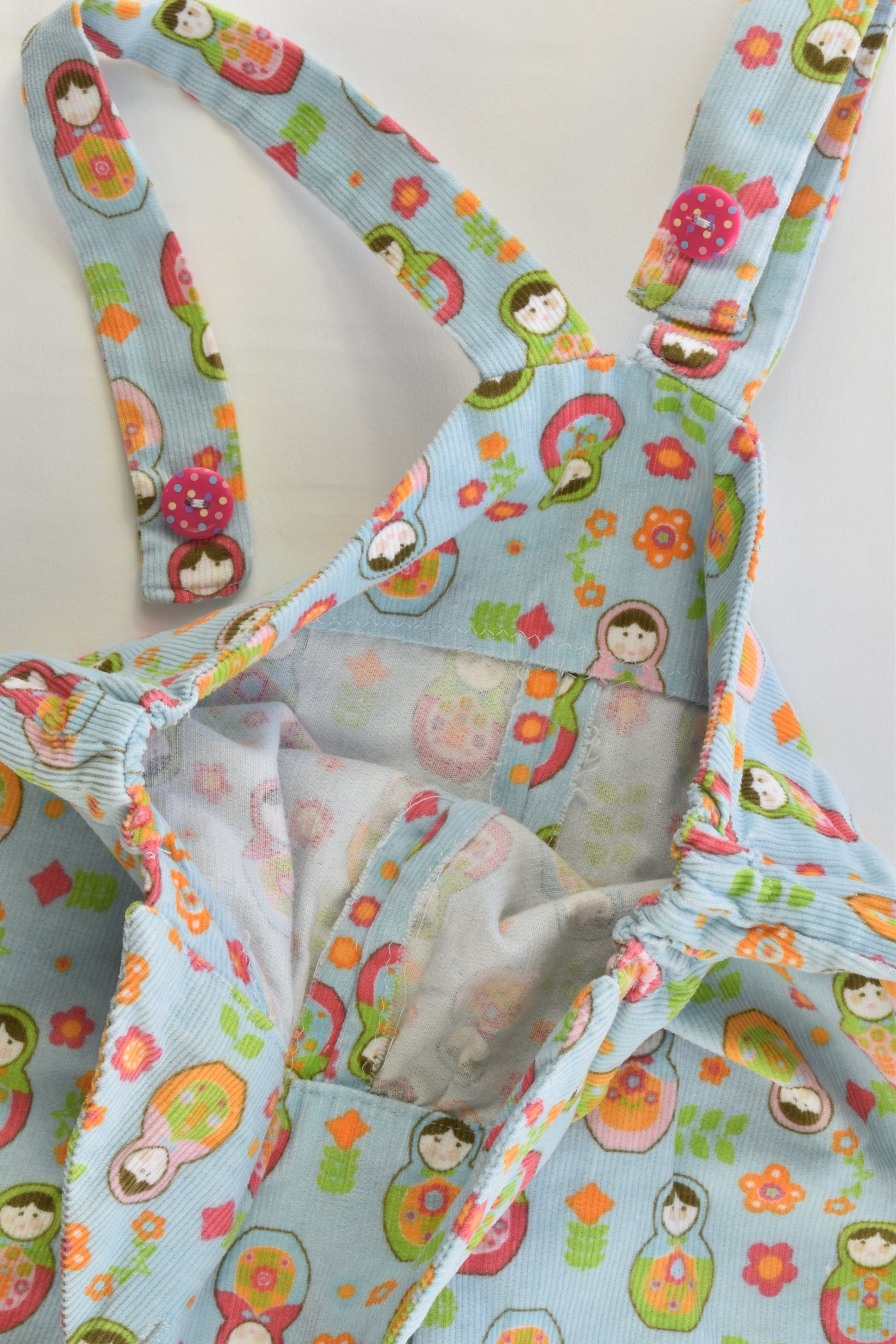 Handmade Size approx 1-2 Matryoshka Cord Overalls