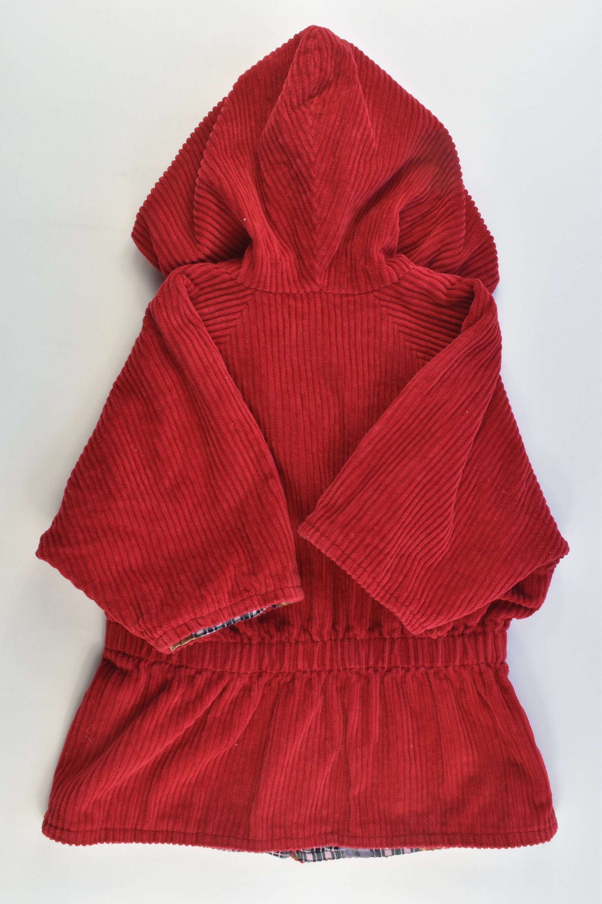 Handmade Size approx 1-3 Reversible Hooded Teddy Bears/Red Cord Jacket