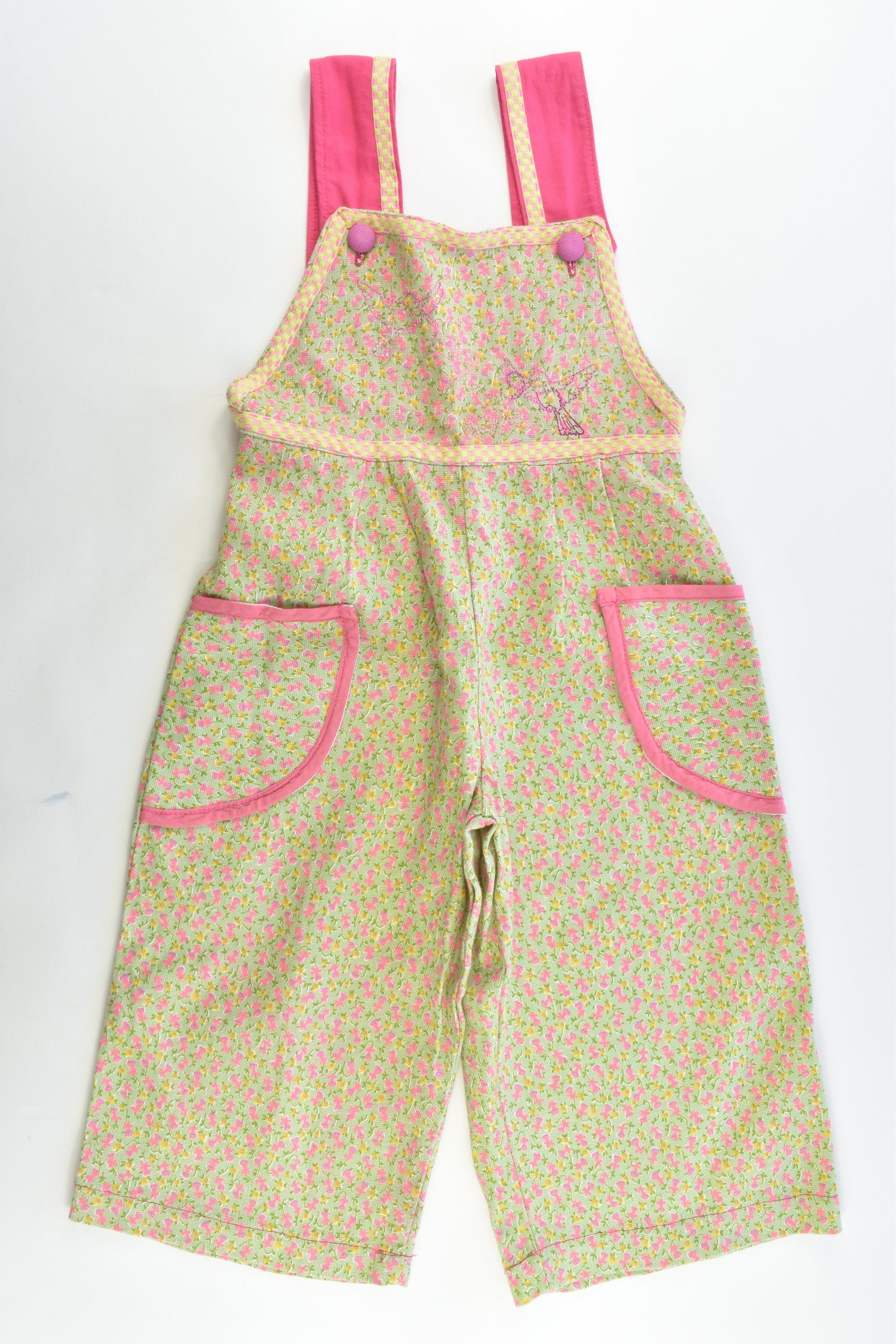 Handmade Size approx 3-4 Floral Overalls