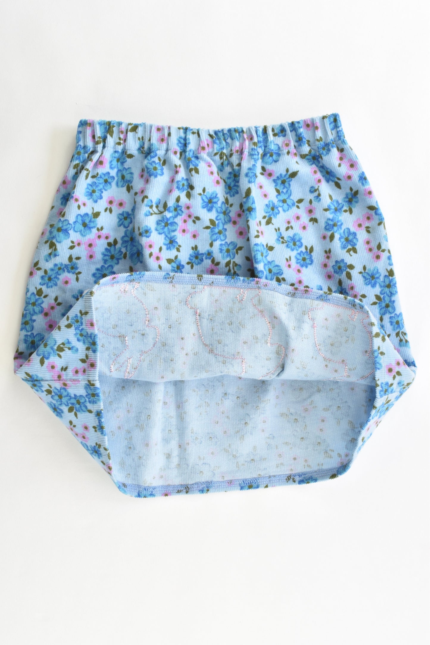 Handmade Size approx 4 Soft Floral Cord Skirt with Bunnies