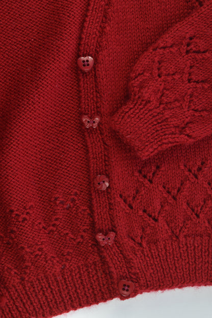 Handmade Size approx 5-6 Knitted Wool Cardigan